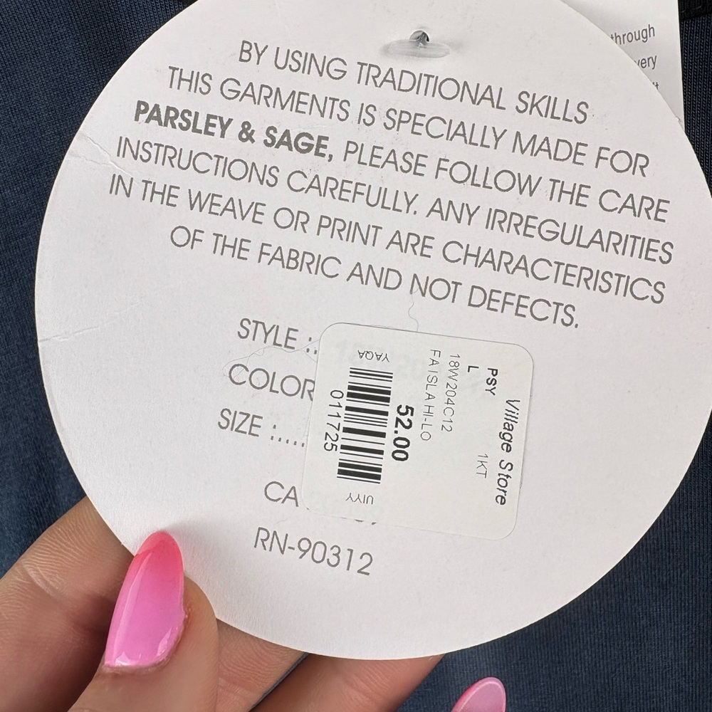 NWT Parsley & Sage Multicolor Long Sleeve Tunic Top Boho Hippie - Picture 6 of 11